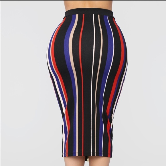 Kalea Striped Skirt - Brown Combo - Picture 2 of 3